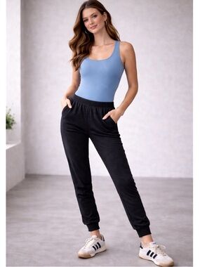 Zella Joggers Women Small Black Fleece Lined Athletic Pants Tapered NWOT